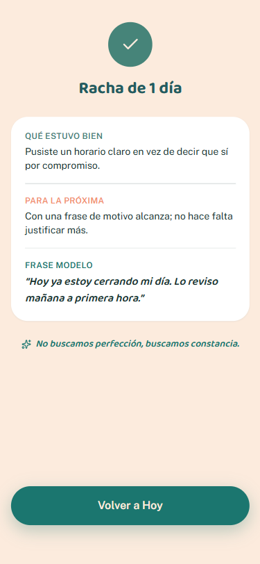 Tu frase modelo y tu racha